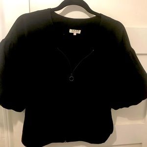 Black top with balloon sleeves